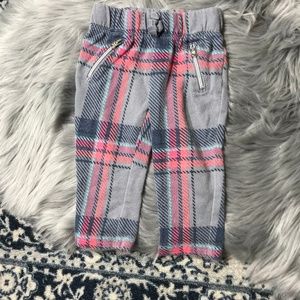 Cherokee grey plaid pants 12M girl